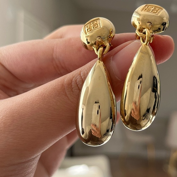 Givenchy Gold Teardrop Earrings - Picture 2 of 7